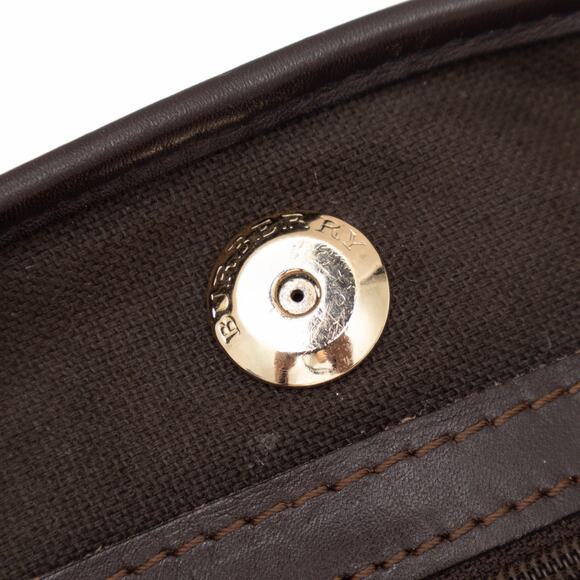 Burberry Leather Trimmed Haymarket Nova Check Medium Tote Bag Vintage - Picture 12 of 13